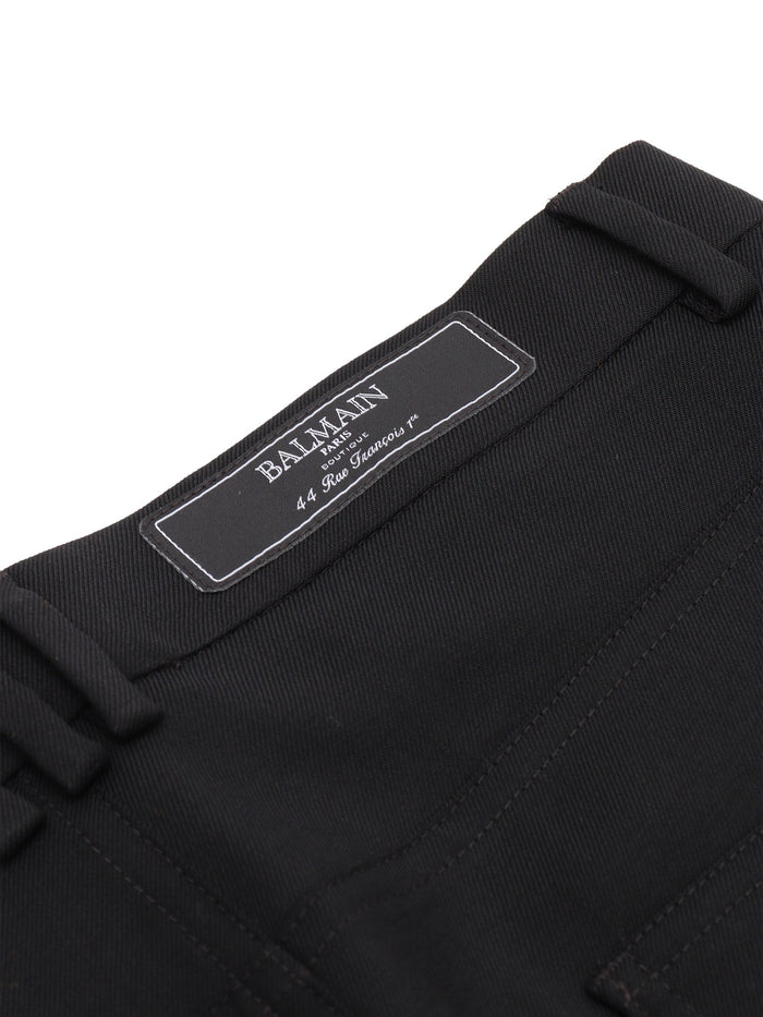 Woven Trousers Black Virgin Wool Elastane