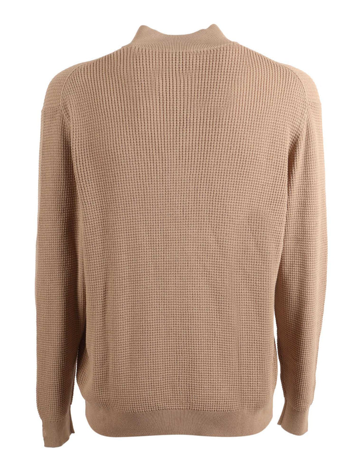 Full Button Cardigan Beige Cotton