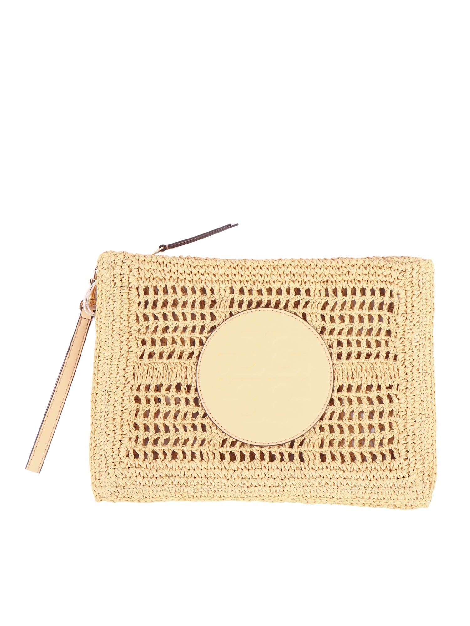 Ella Hand-Crocheted Pouch Beige Handbag