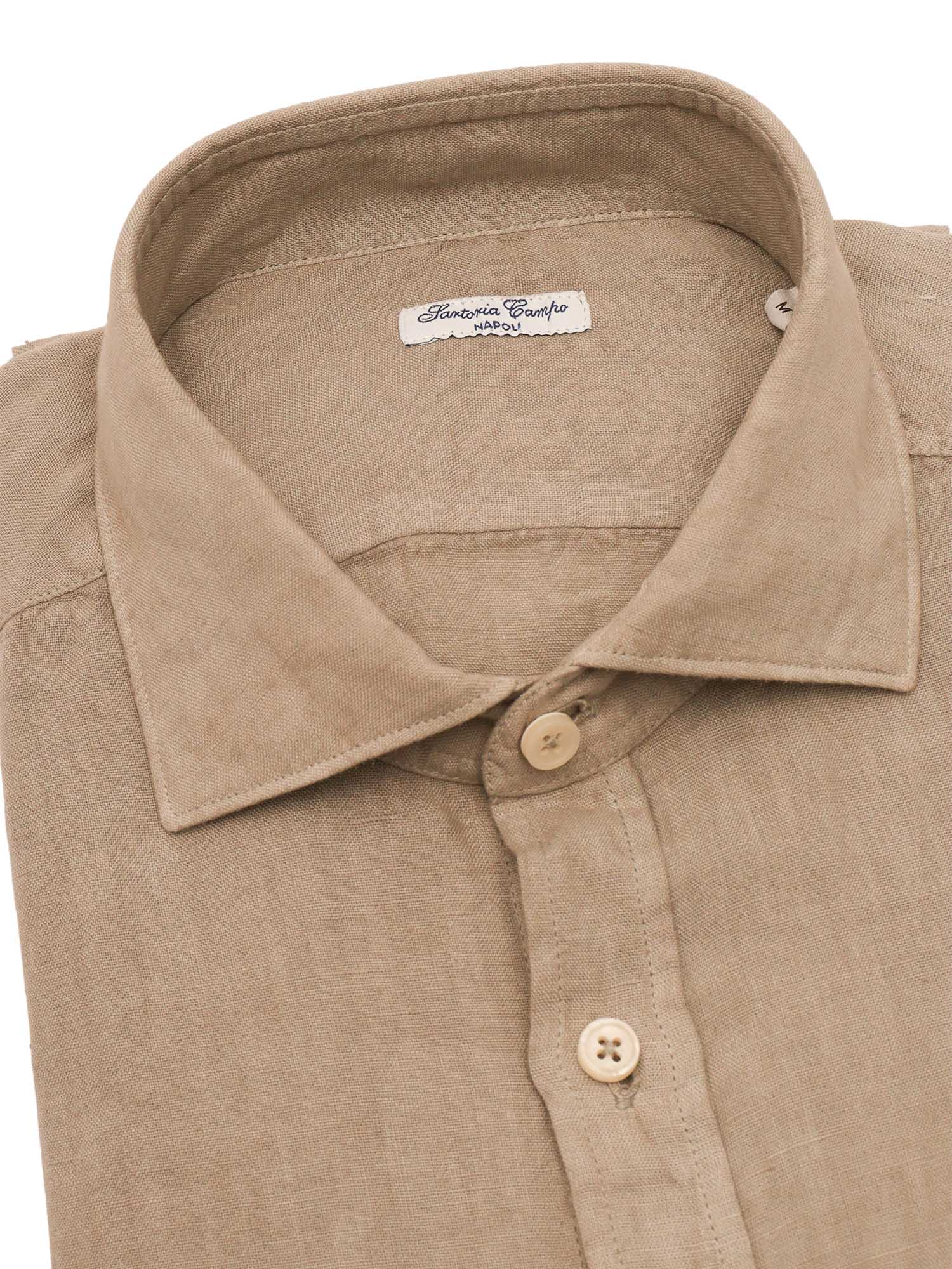 Mens Shirt Beige Cotton