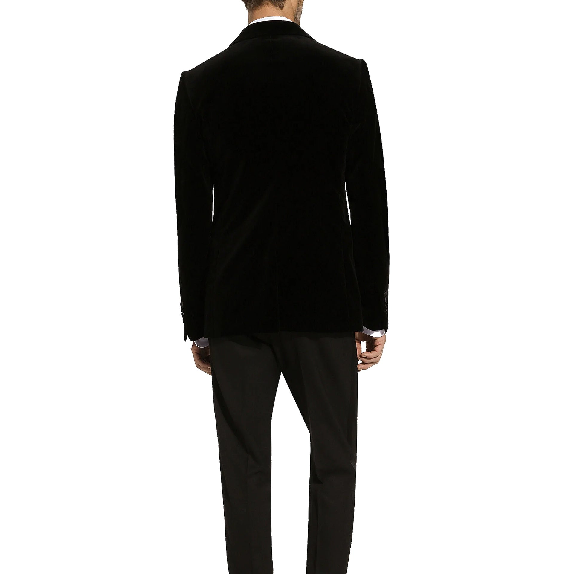 Tuxedo Velvet Jacket Black Cotton Polyester Silk