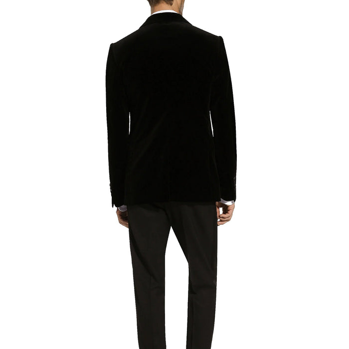 Tuxedo Velvet Jacket Black Cotton Polyester Silk