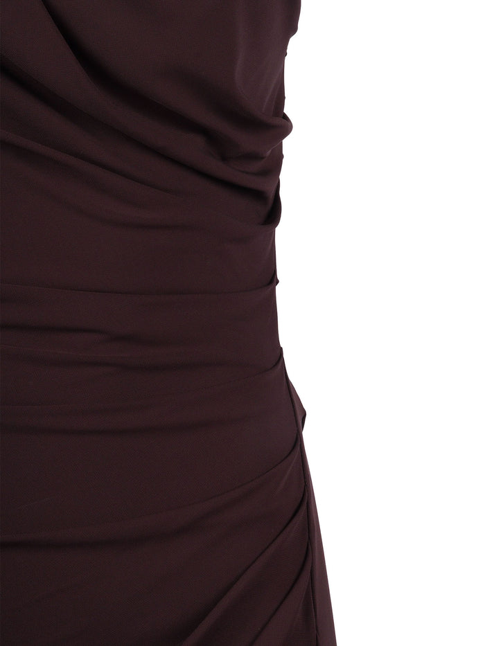 Women�s Dress Brown Viscose Elastane Midi