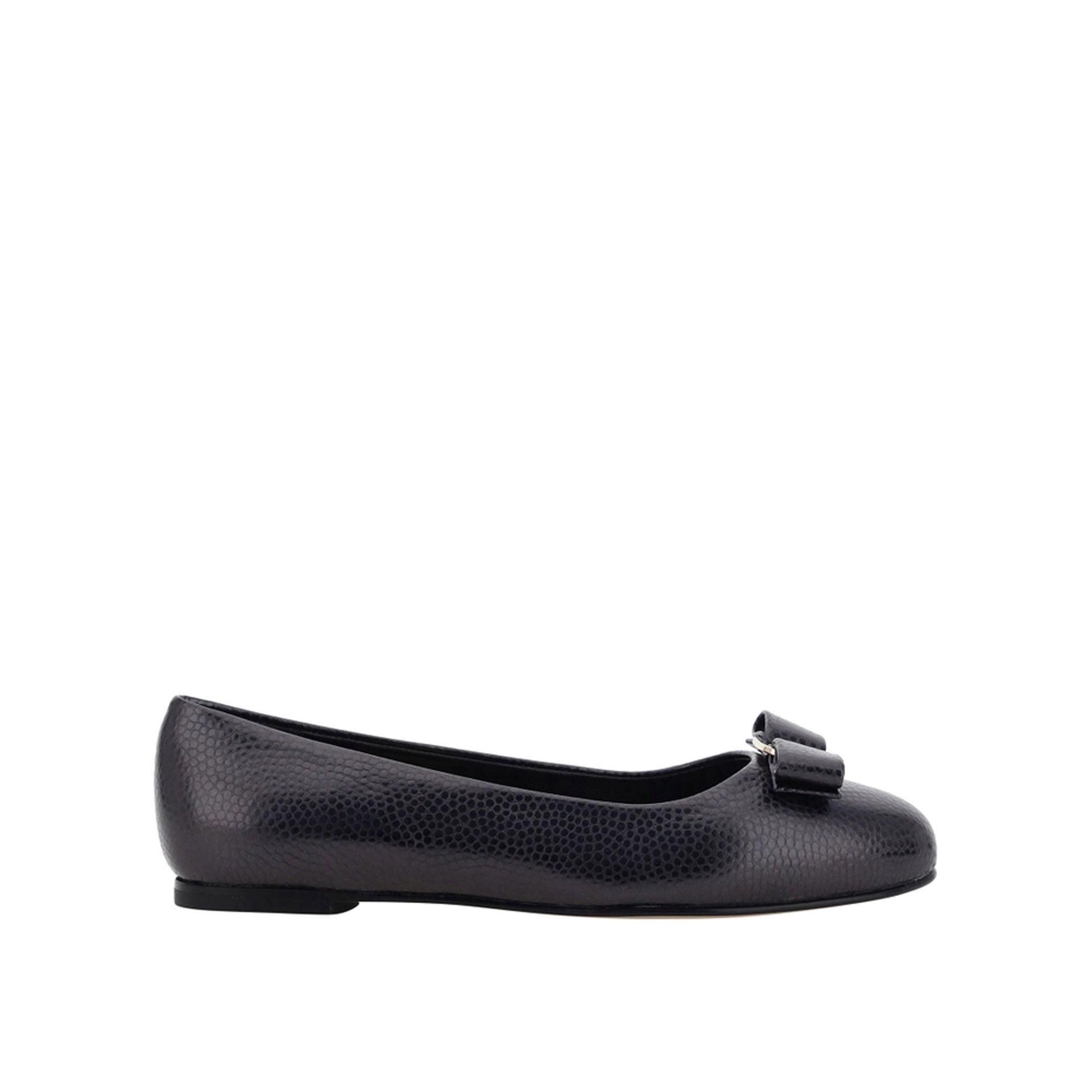 Varina Ballerina Flats Black Calf Leather