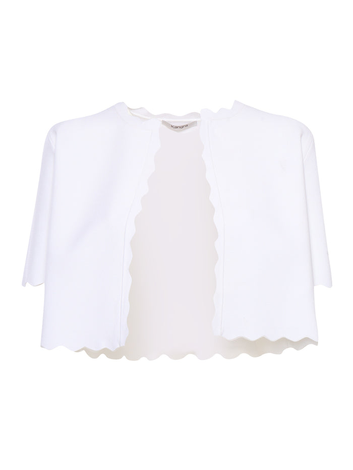Short white jacket Viscose Polyester