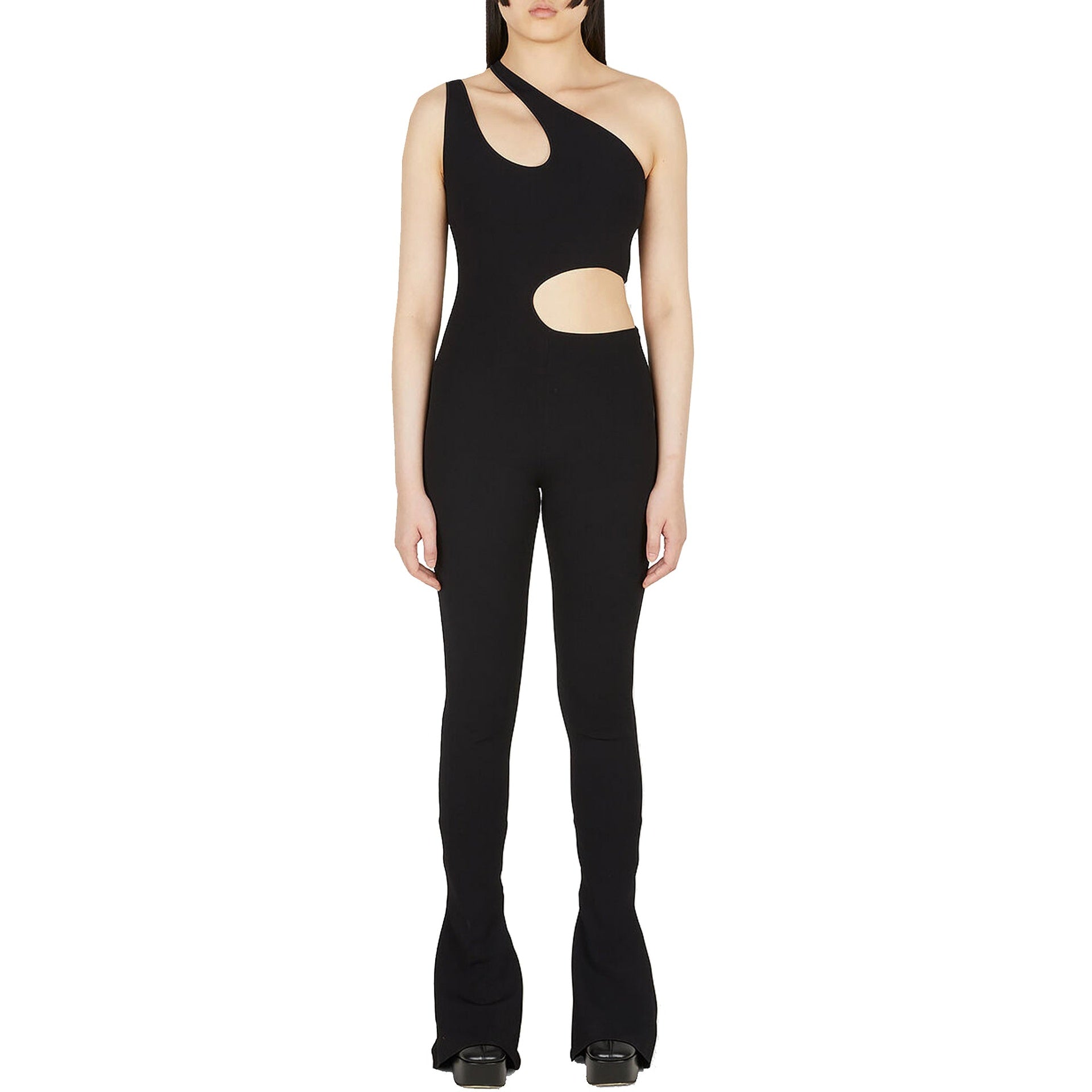 Stella Mccartney Cut Out Jumpsuit Black Viscose Polyester