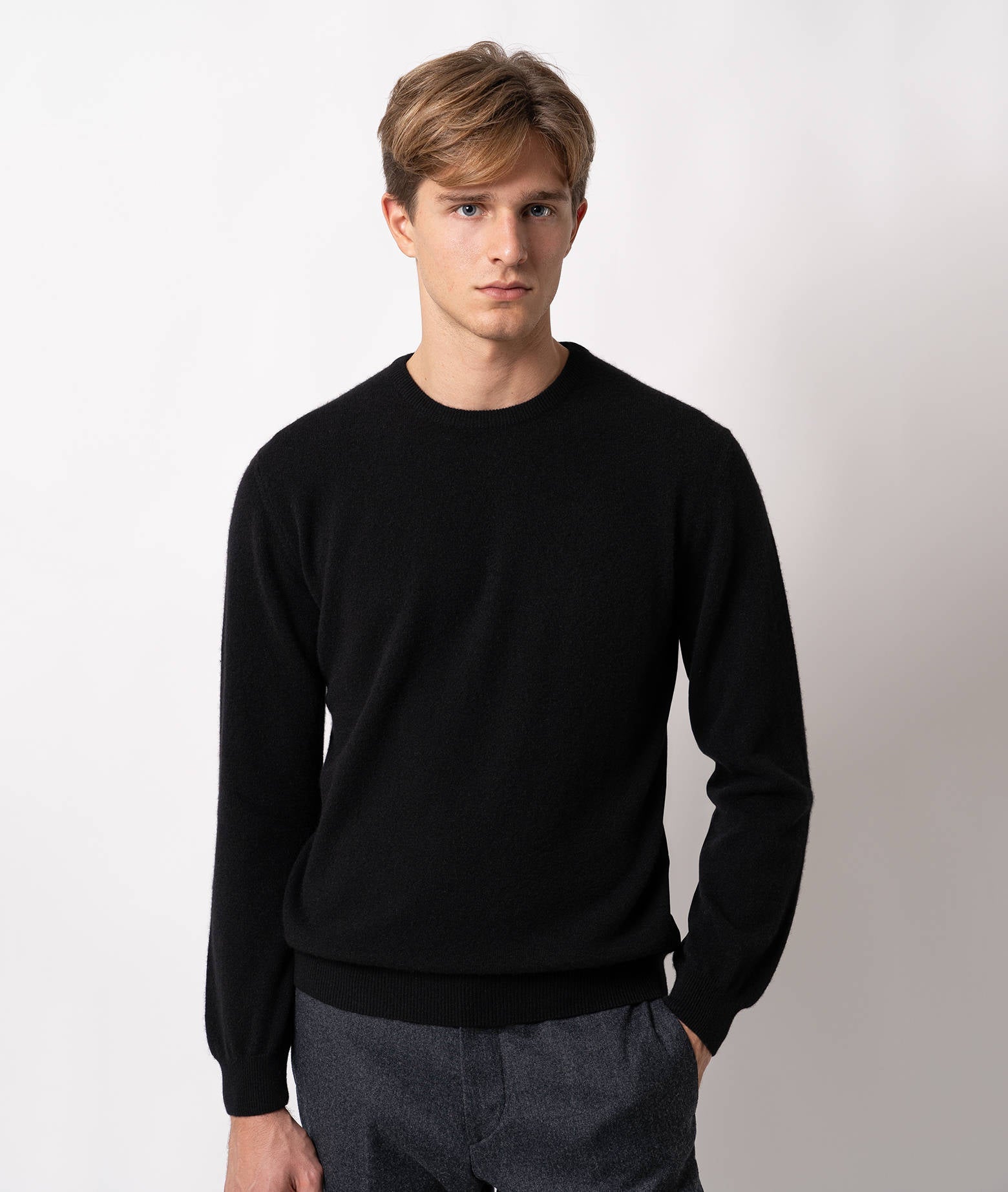 Crewneck Cashmere Sweater Ottawa Blue Basic Light Kintwear