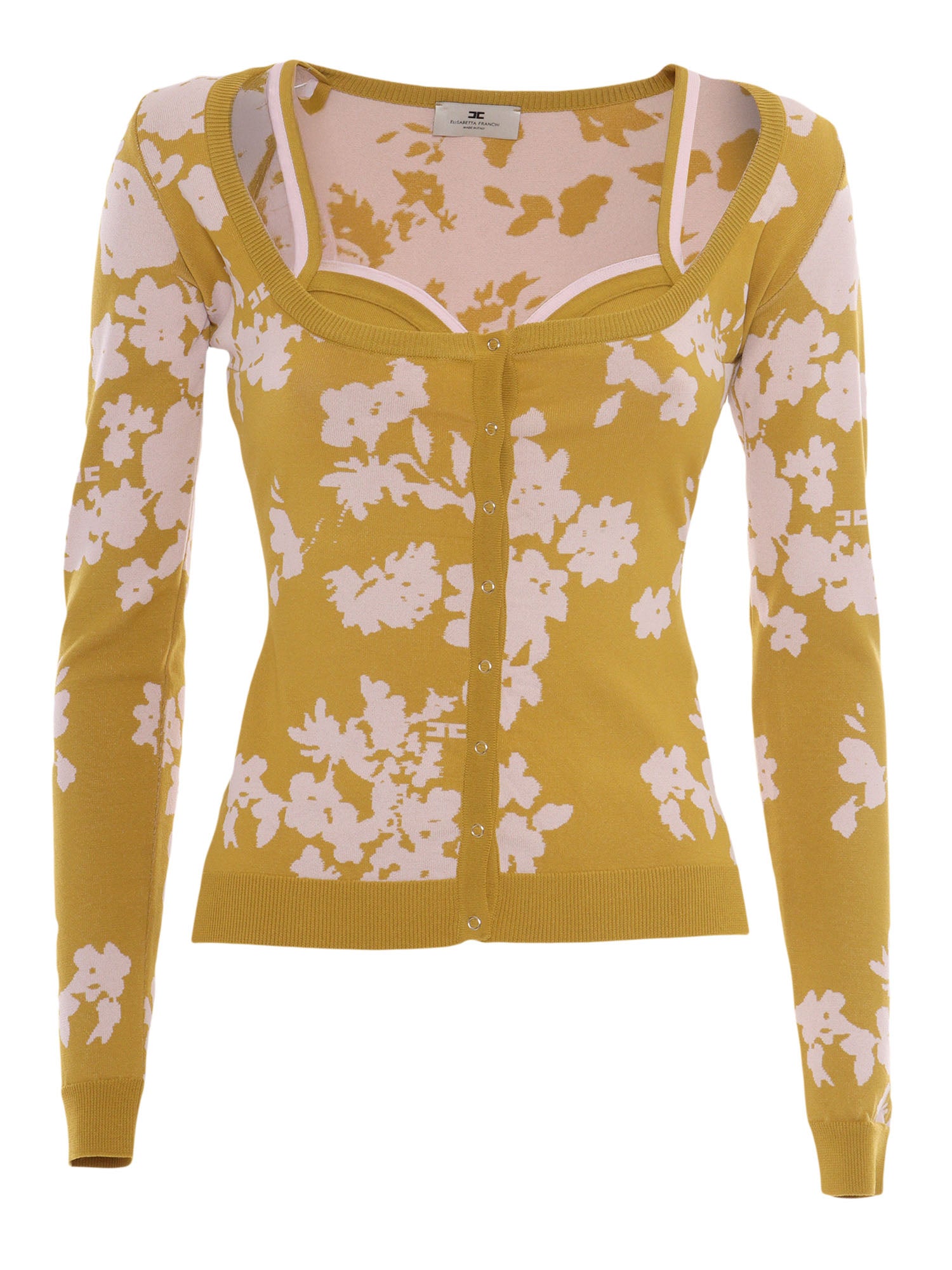 Tricot yellow sweater Viscose Elastane Crewneck