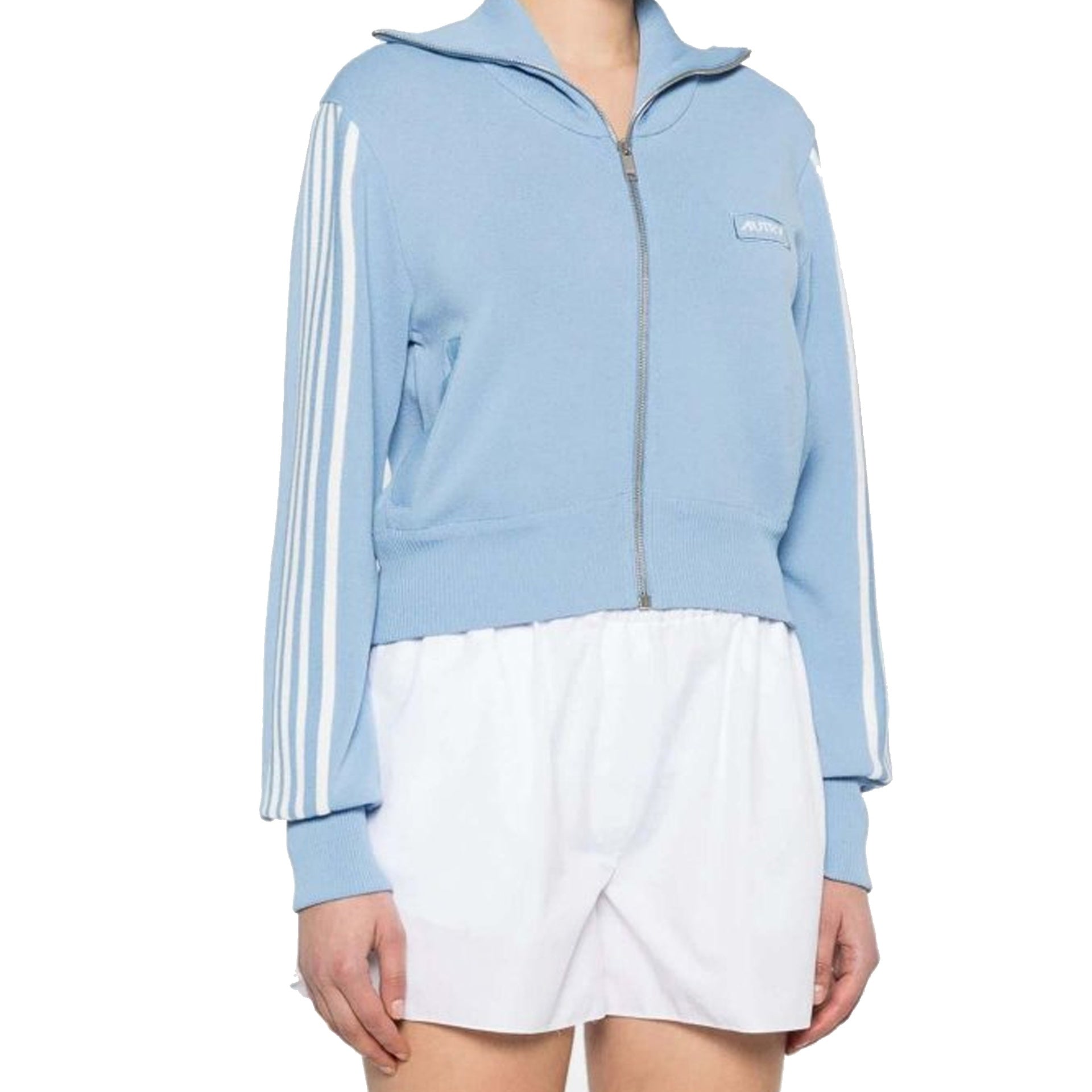 Autry Logo Cardigan Blue Nylon Viscose