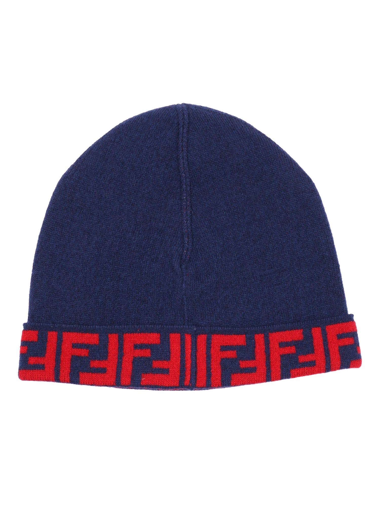 Reversible Beanie Blue Wool Cashmere Polyamide Hat