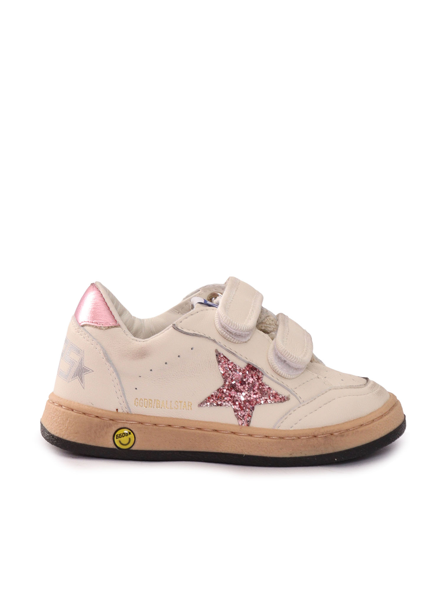 BALLSTAR STRAP NAPPA UPPER GLITTER STAR LAMINATED HEEL White Kid Sneaker