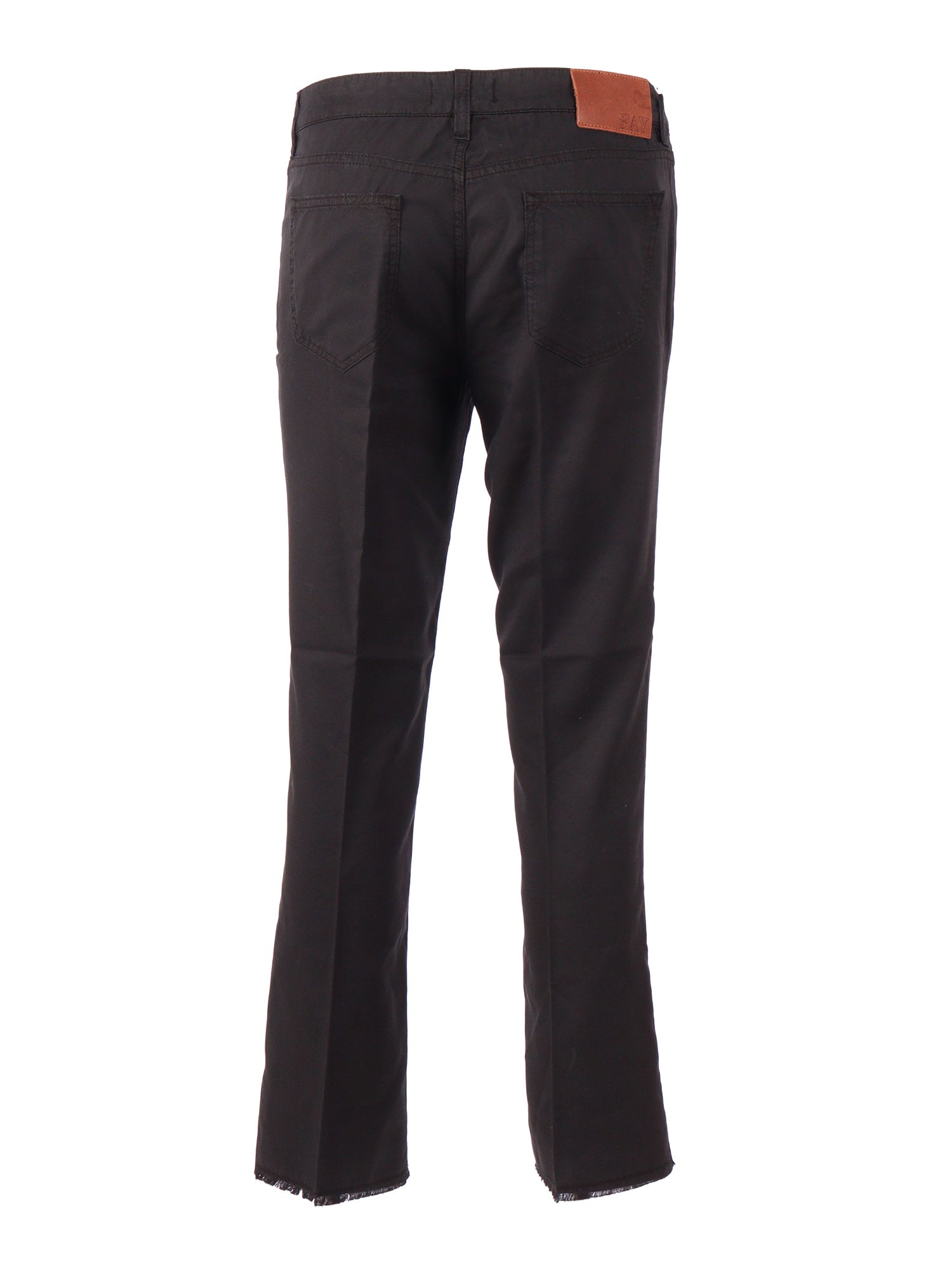Pants Man-Made Fibres Black Cotton Lyocell Elastane