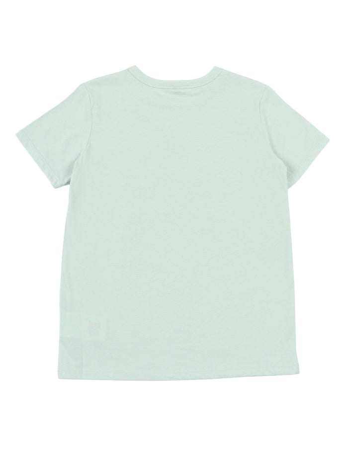 T-SHIRT-TOP Green Cotton Short Sleeves T-shirt