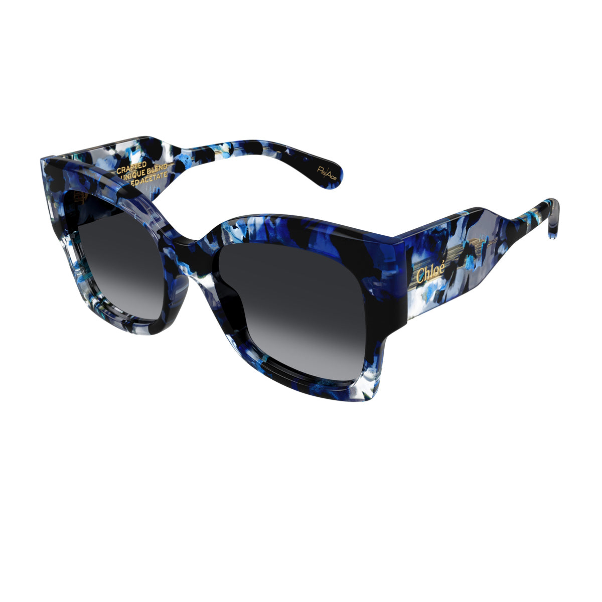 Chloé CH0252S Linea Gayia 004 Blue Grey Blu Recycled Acetate Occhiali Da Sole