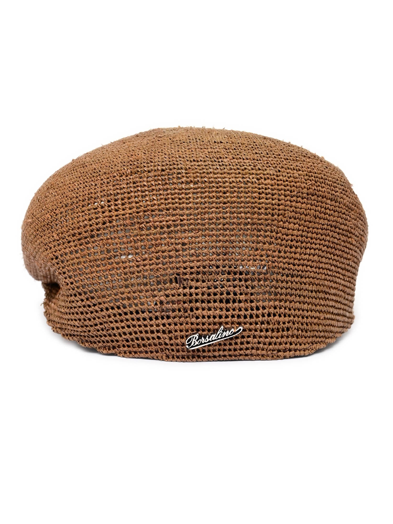 Cap Miami Berretto-Rafia Crochet-Flat Beret Brown Straw Hat