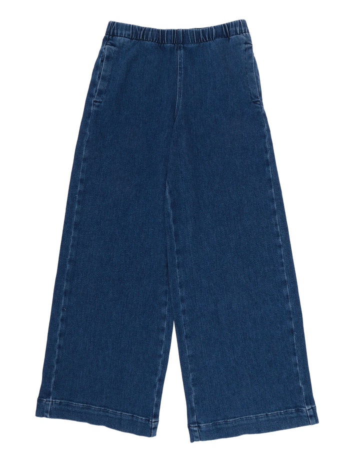 5 Pockets Blue Cotton Lyocell Elastane Jean