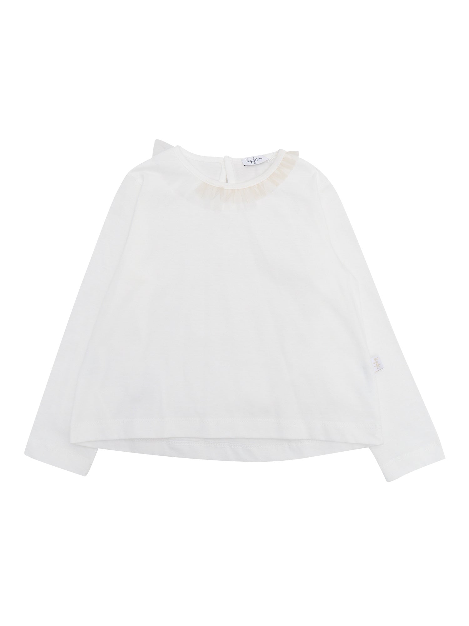 Long Sleeved T-Shirt White Cotton Fabric 2 Polyamide Sleeves