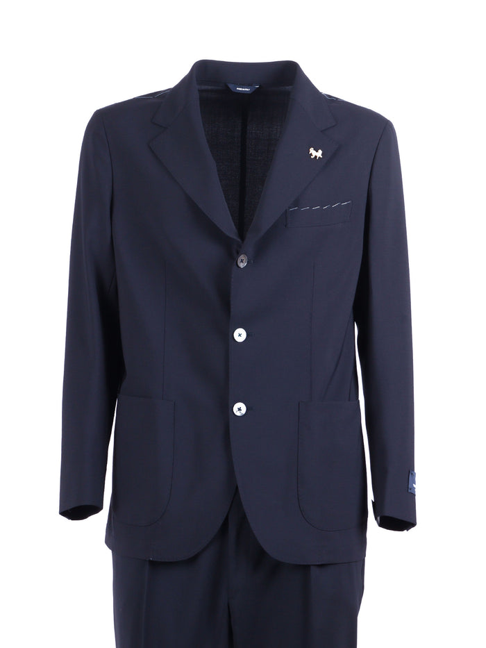 Zero Gravity Suit Blue Wool Elastane Single Breasted Dress