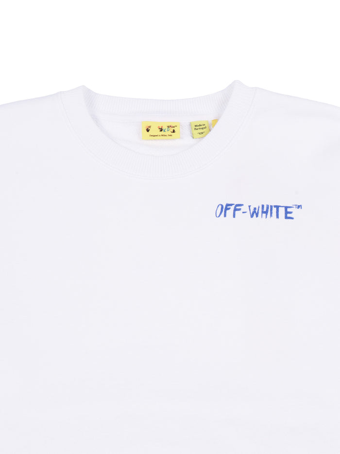 ARROW SKETCH CREWNECK White Cotton Sweatshirt