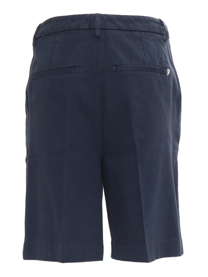 NITA SHORTS Blue Cotton Lyocel