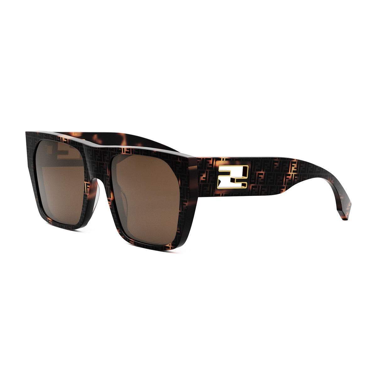 Fendi FE40124I Baguette 55e Marrone Acetate Occhiali Da Sole