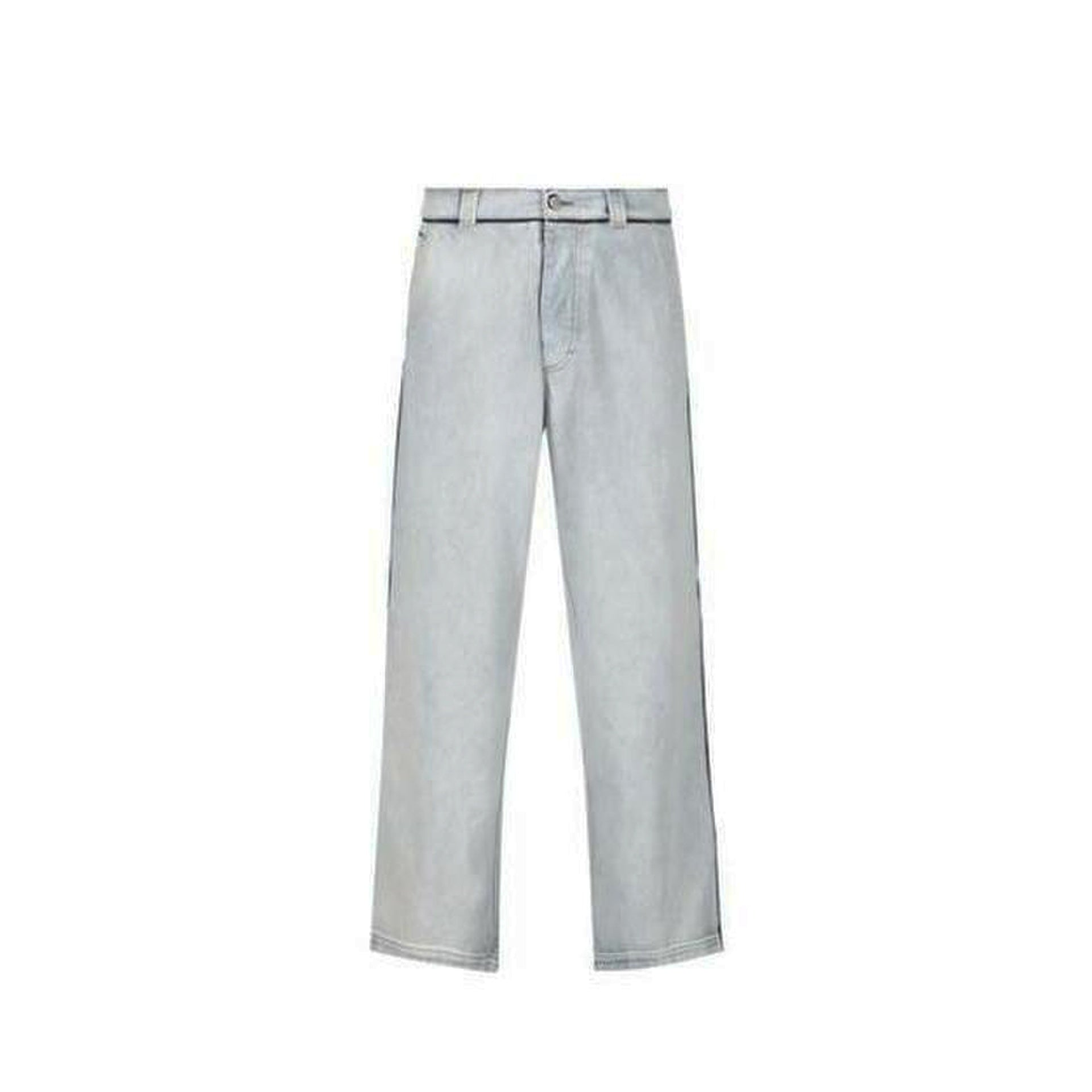 Wide Leg Denim Jeans Blue Cotton