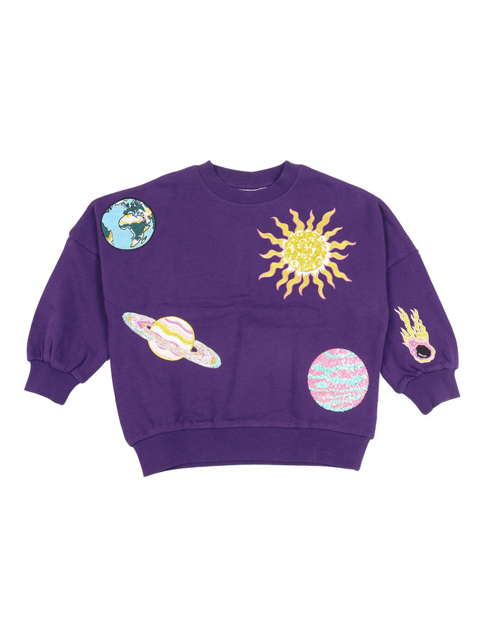 Marika Sweat Shirt Purple Cotton Organic Sweatshirt
