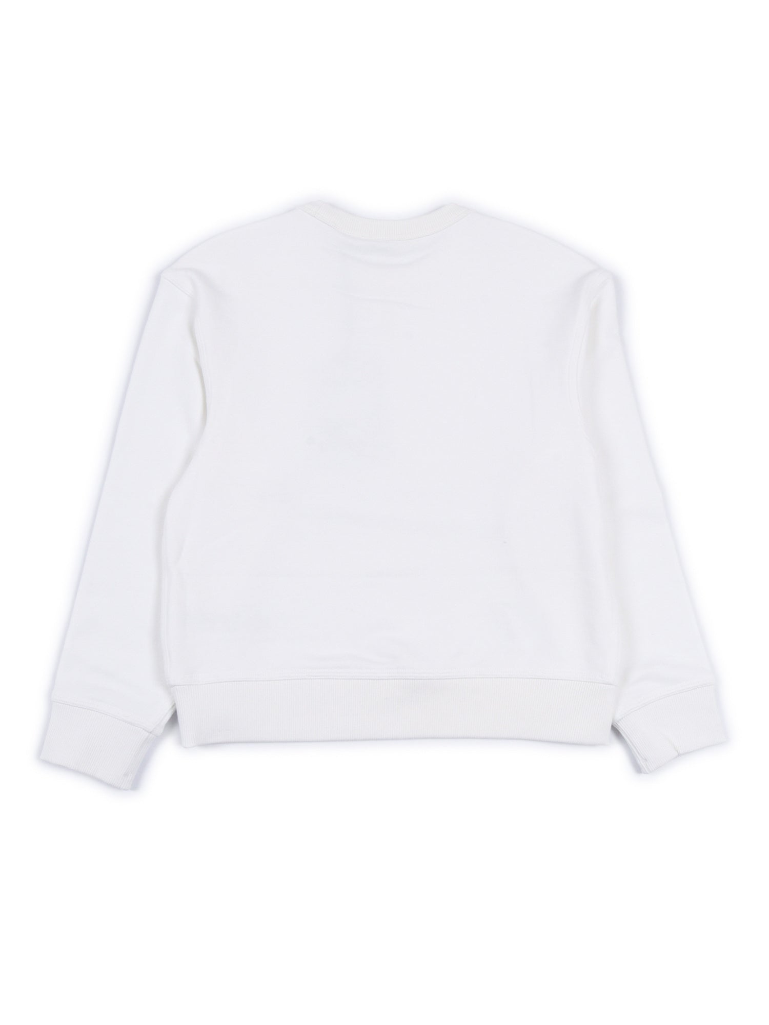 Kid Girl Sweaters White Cotton Crewneck