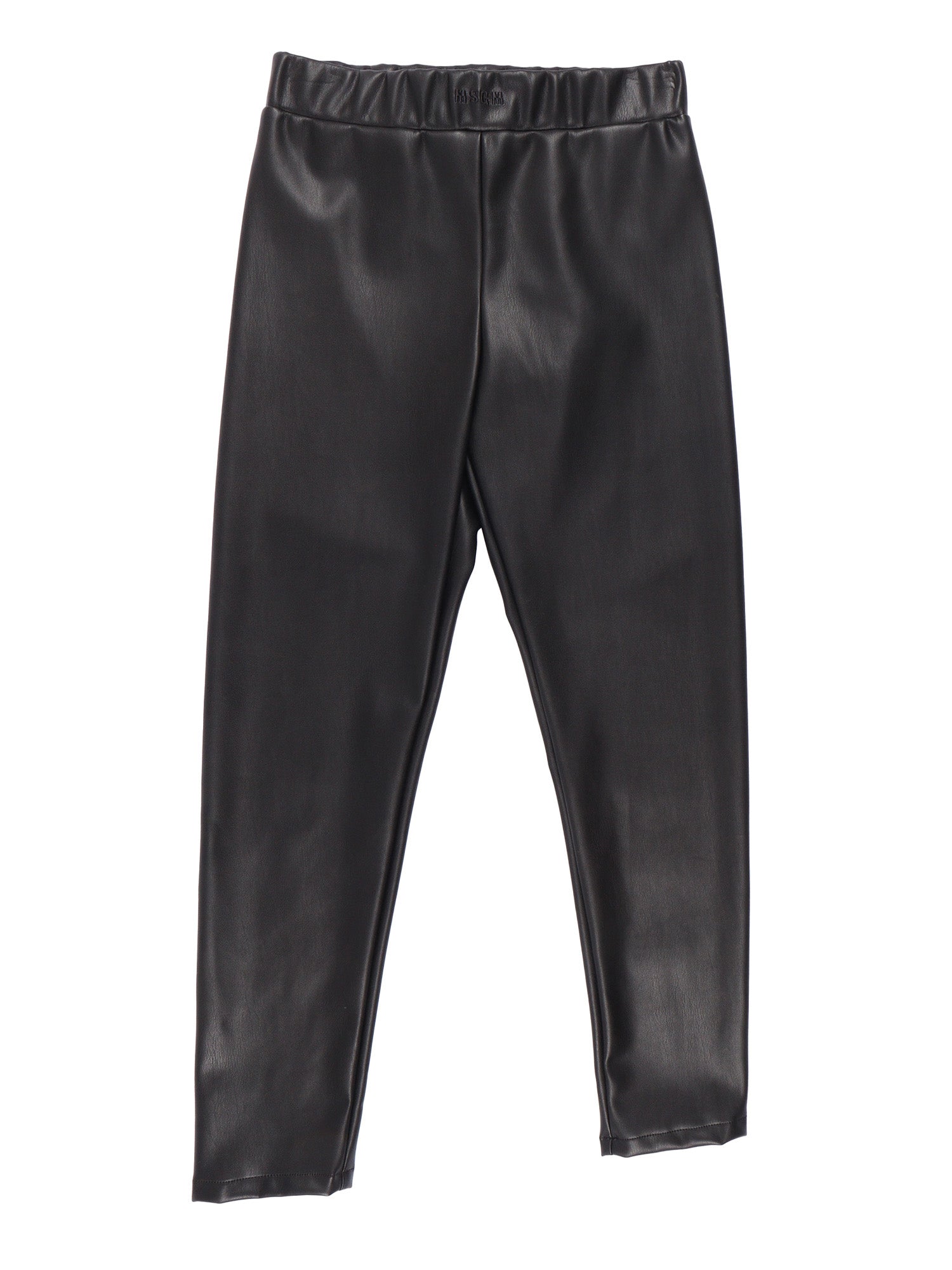 Eco Leather Leggings Girl Black Polyurethane Back Polyester