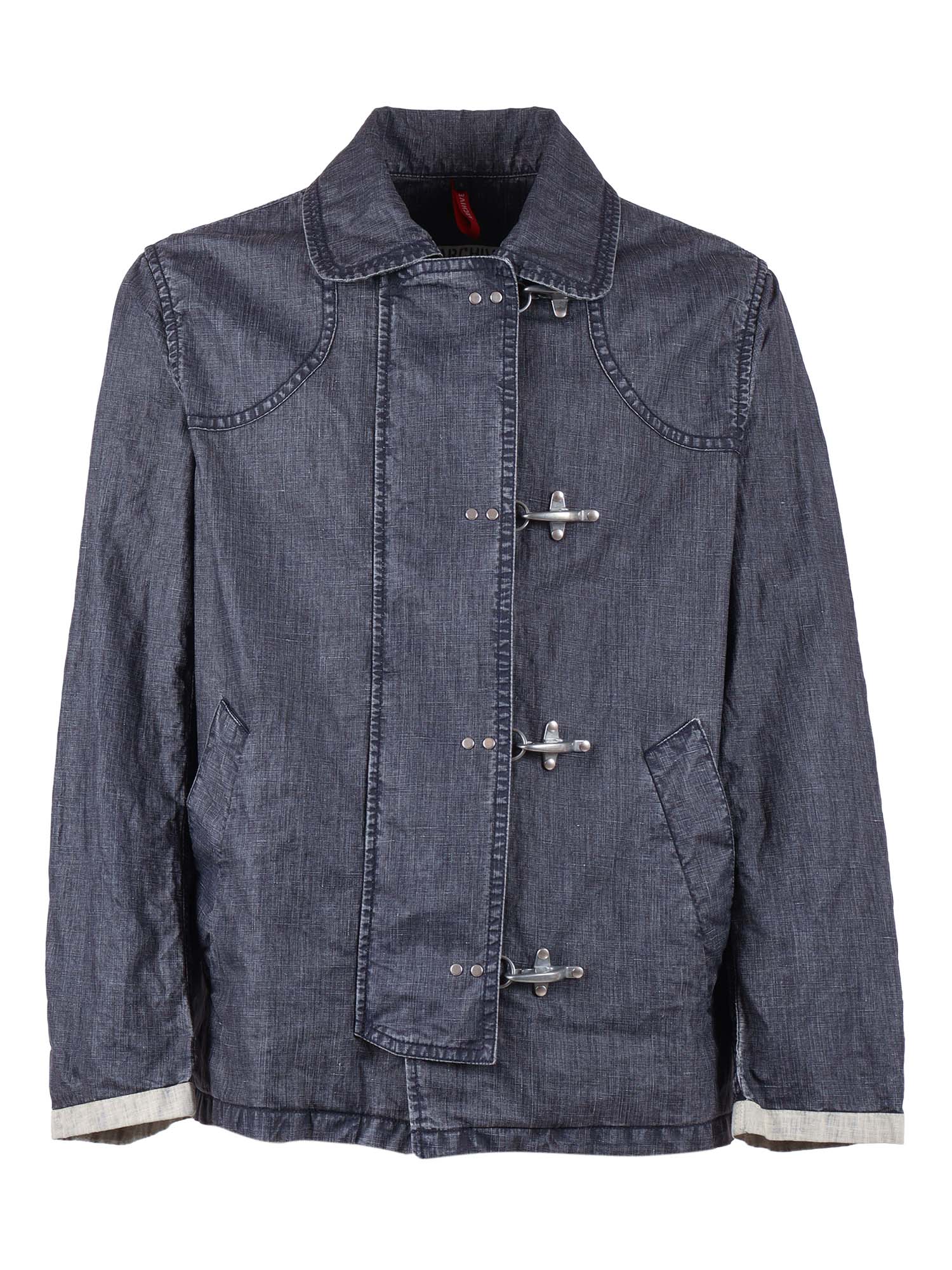 4 GANCI ARCHIVE COAT Blue Linen Jacket