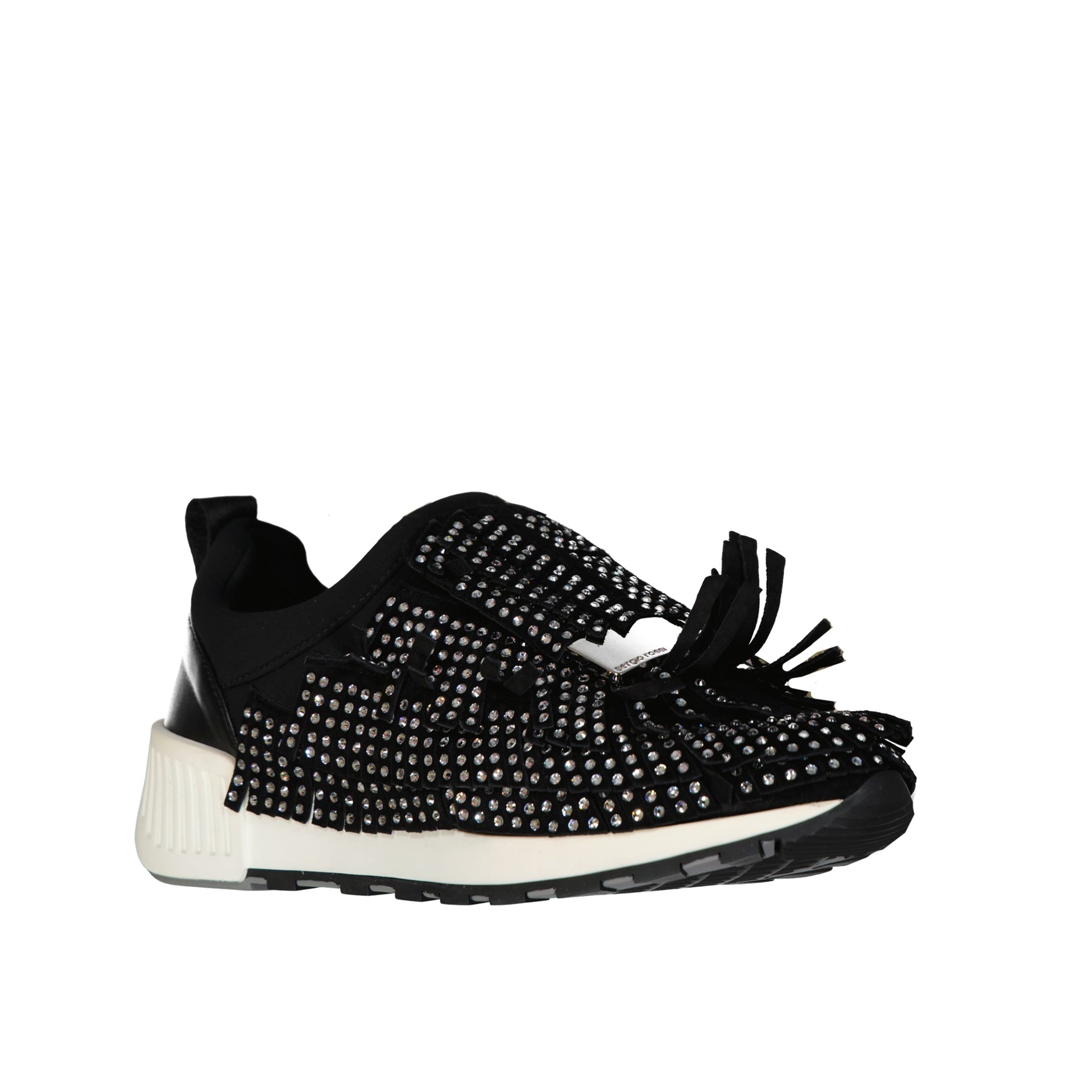 Sergio Rossi Sr1 Running Crystals Sneakers Black Fabric