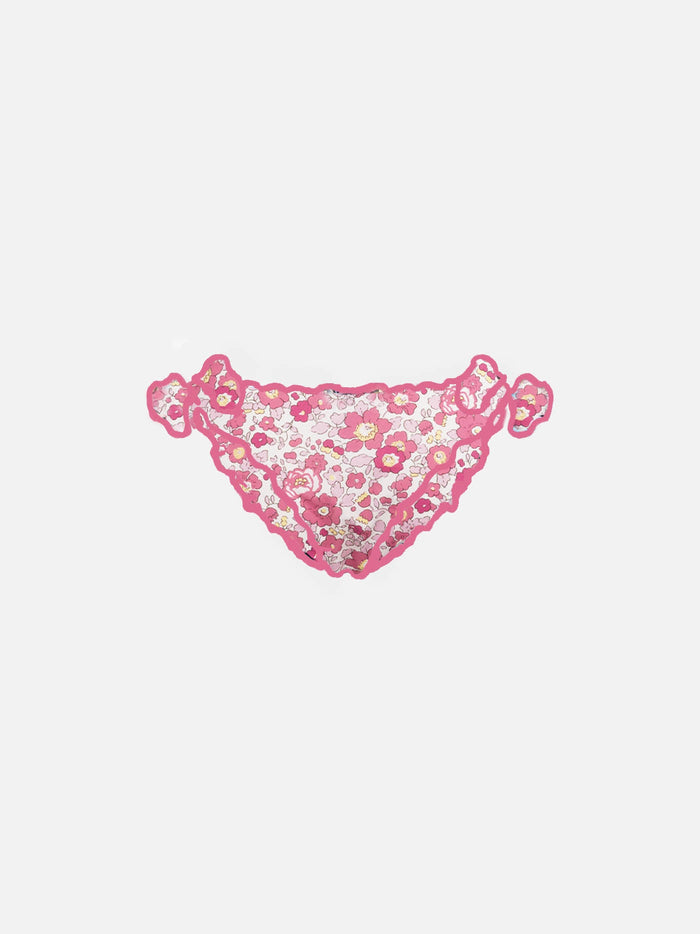 Girl Ruffled Swim Briefs Melly With Betsy Print | Made Liberty Fabric Pink Bottom