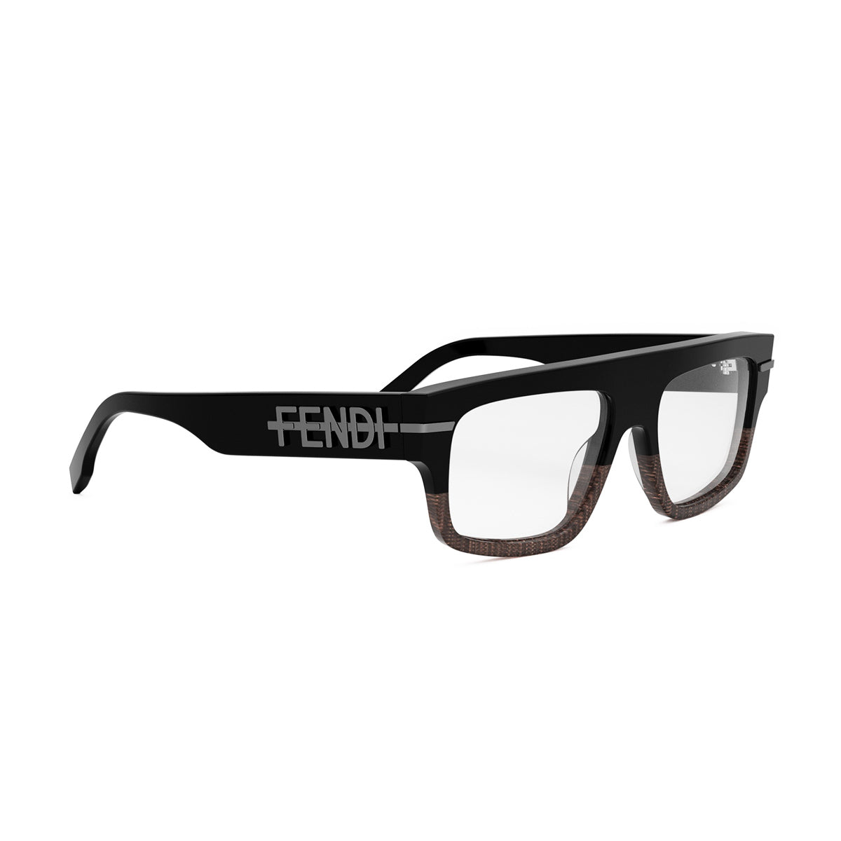 FE50062I Fendi Fendigraphy 005 Nero-Marrone Acetate Occhiali Da Vista