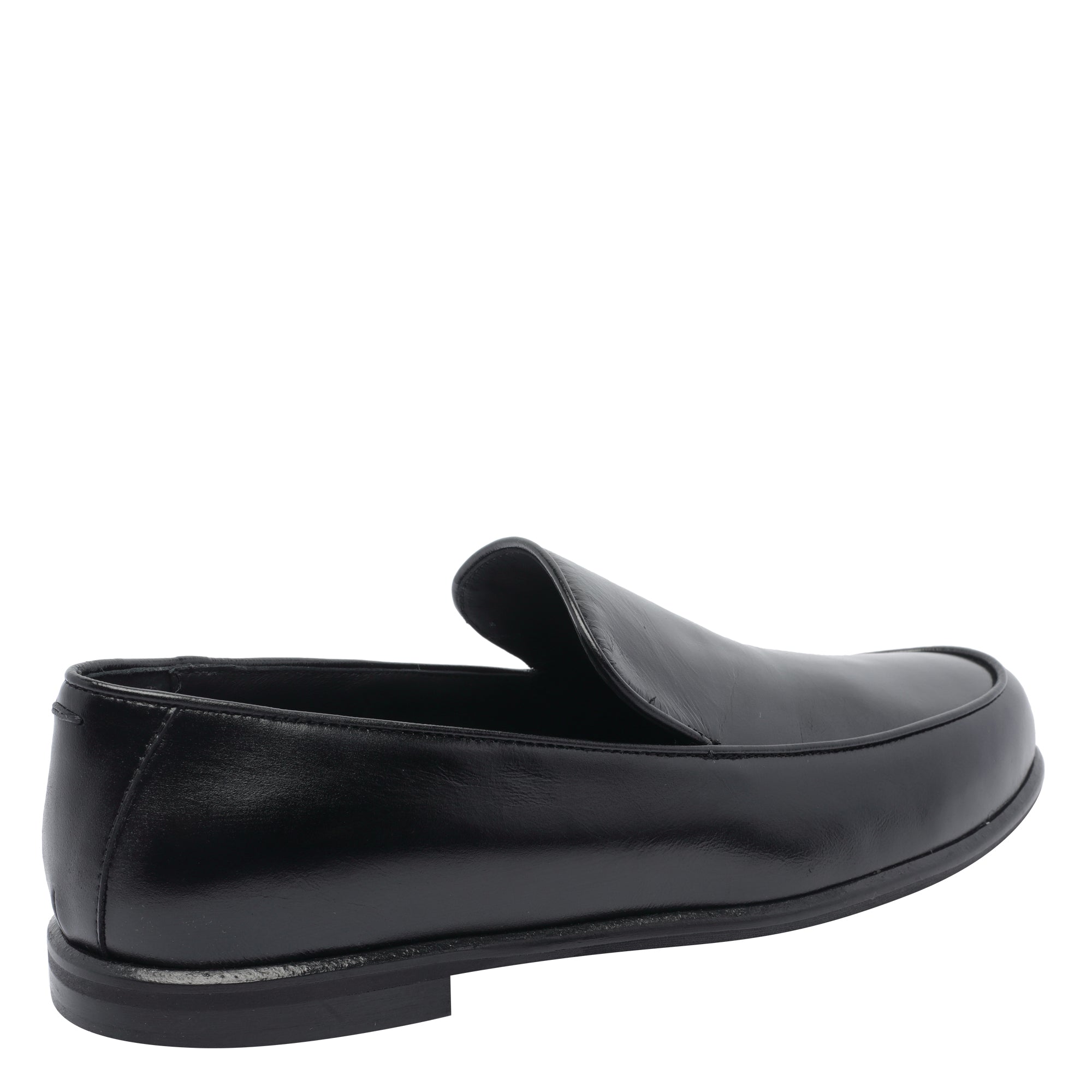 Poeve Flat Shoes Black Calf Leather/rubber Sole