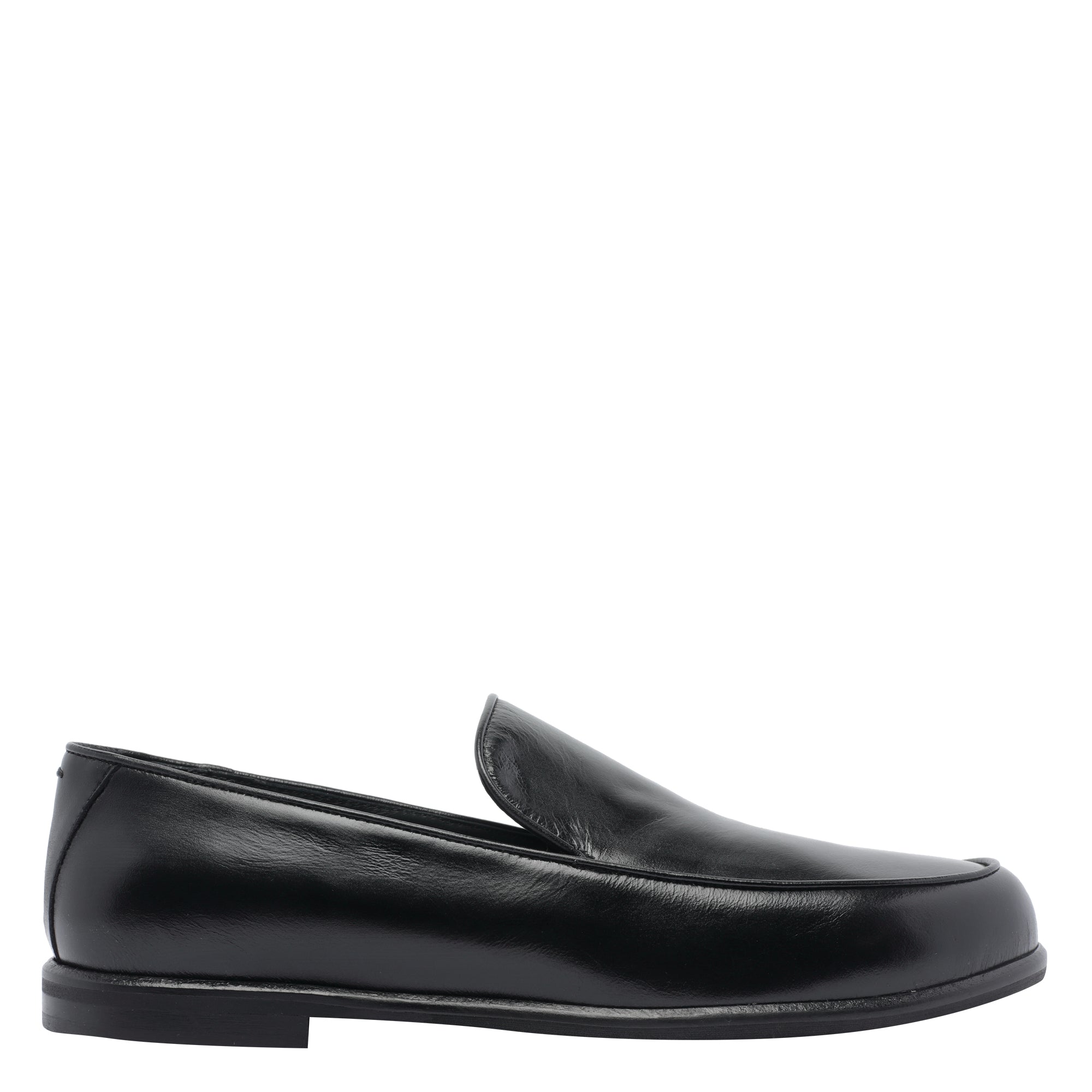 Poeve Flat Shoes Black Calf Leather/rubber Sole