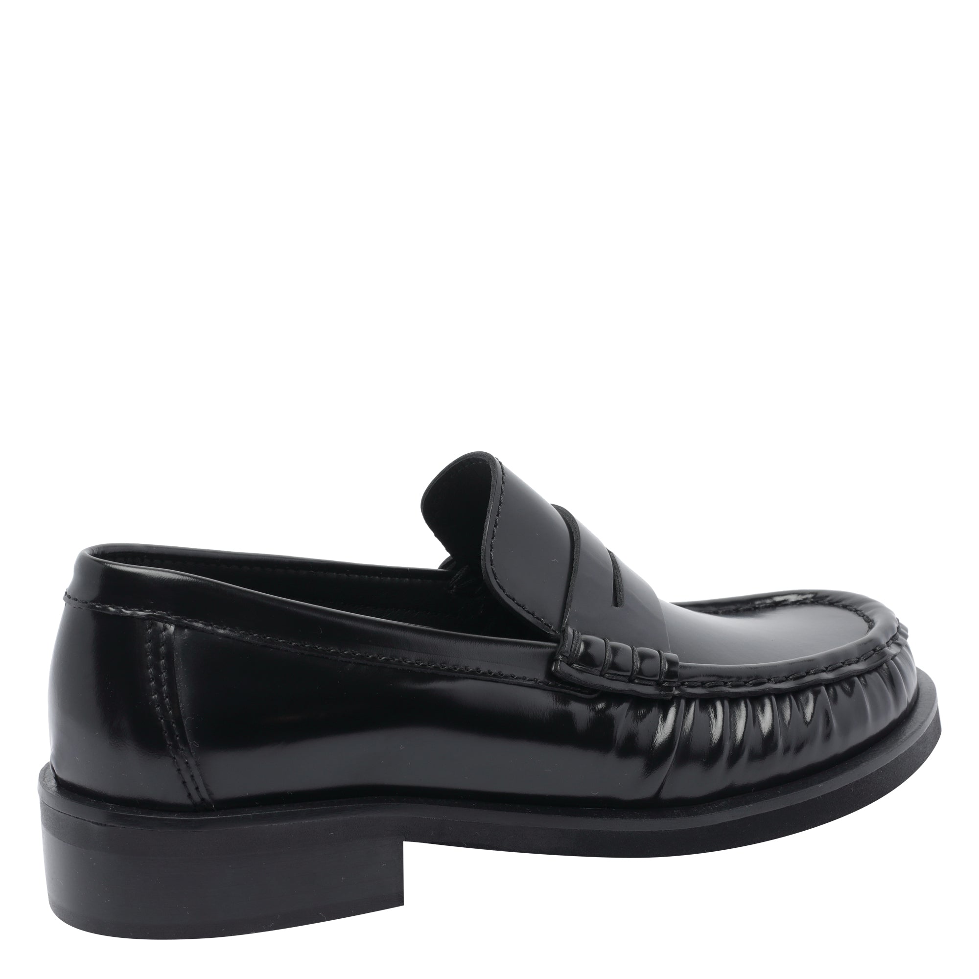 Poeve Flat Shoes Black Calf Leather/rubber Sole