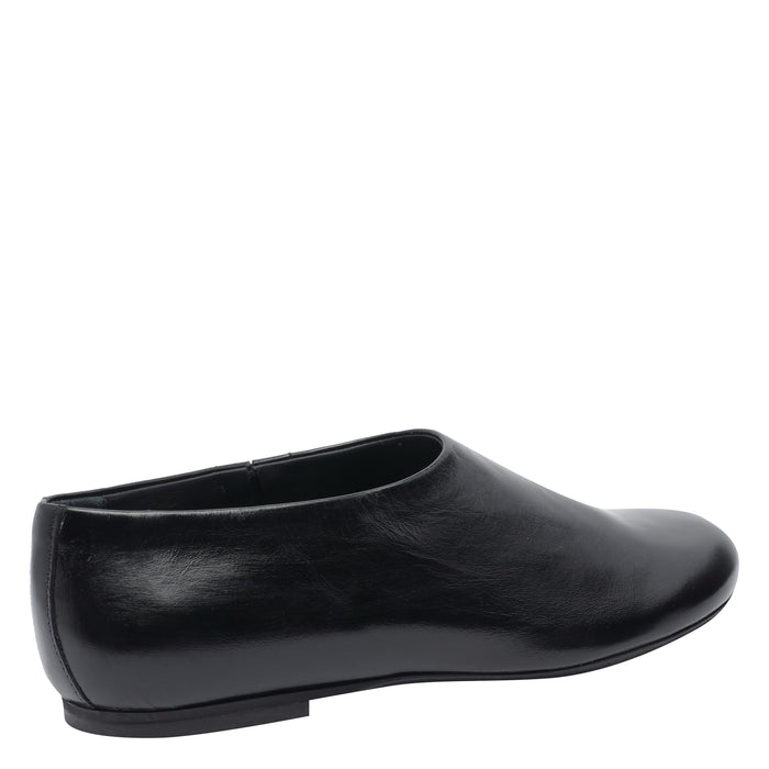 Poeve Flat Shoes Black Calf Leather/rubber Sole