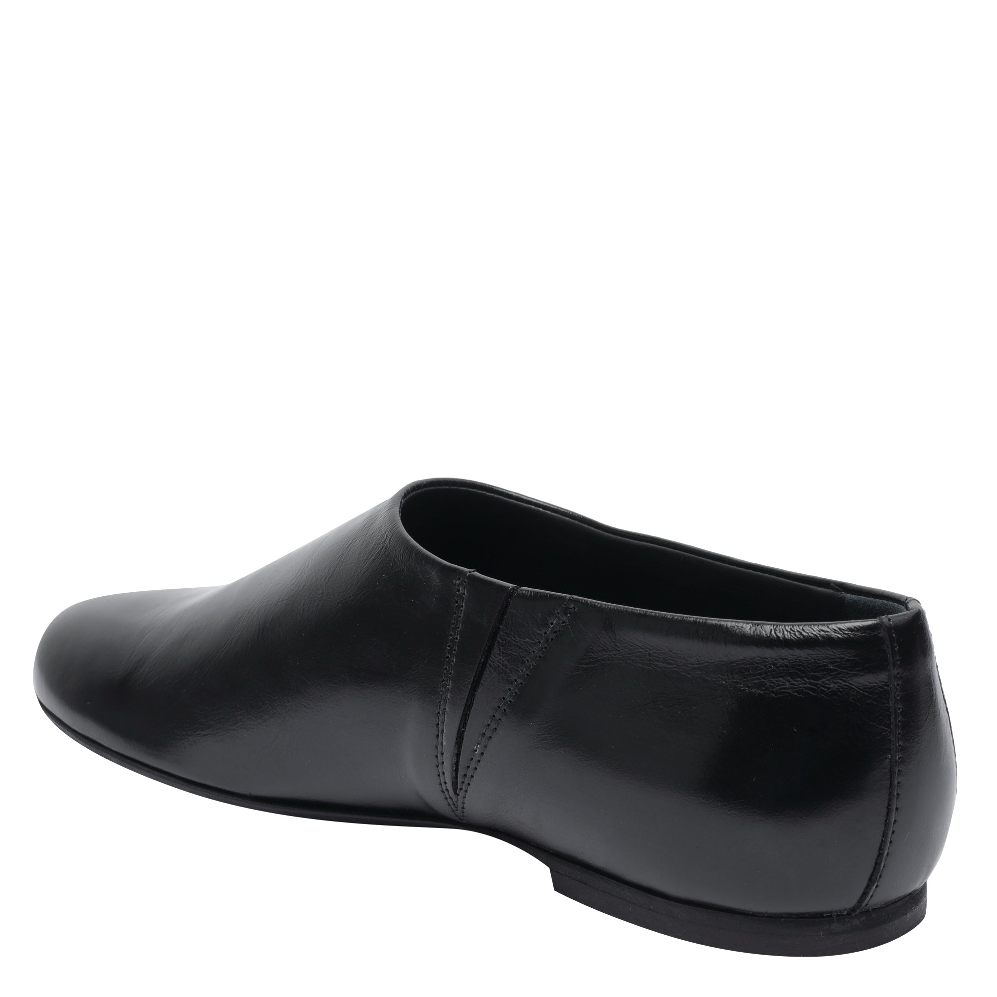 Poeve Flat Shoes Black Calf Leather/rubber Sole