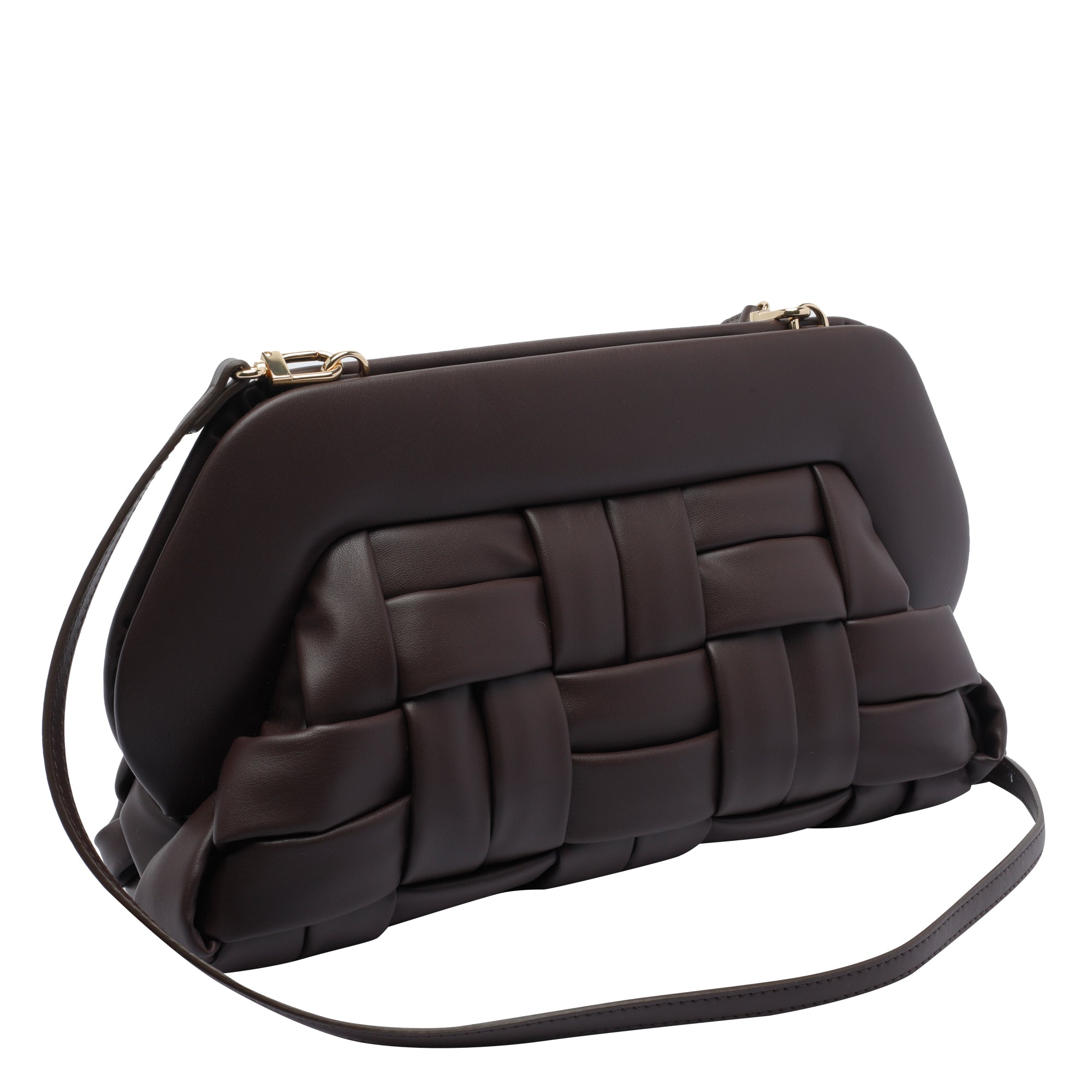 The Moire Bags Brown Tia Vegan Fabric