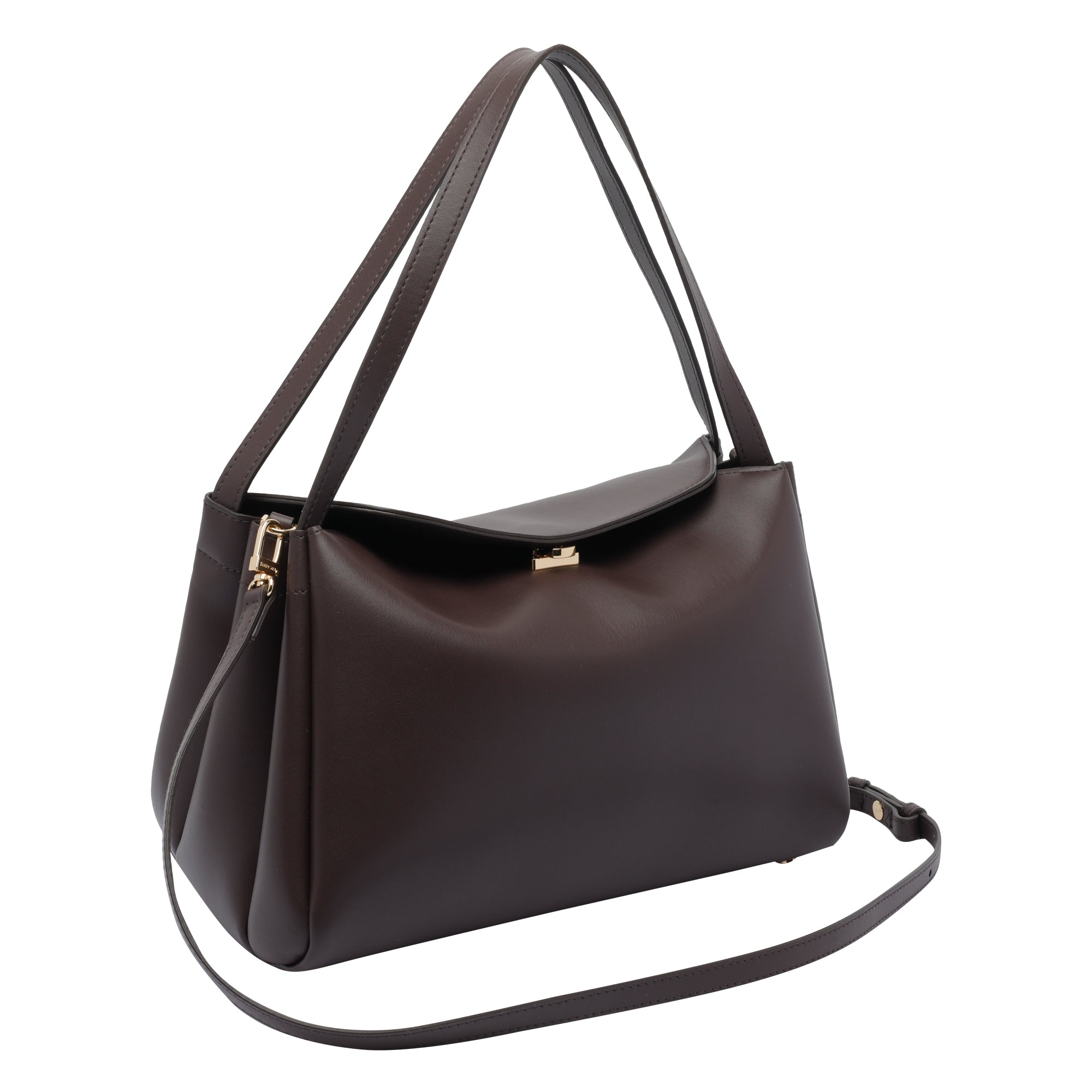The Moire Bags Brown Tia Vegan Fabric
