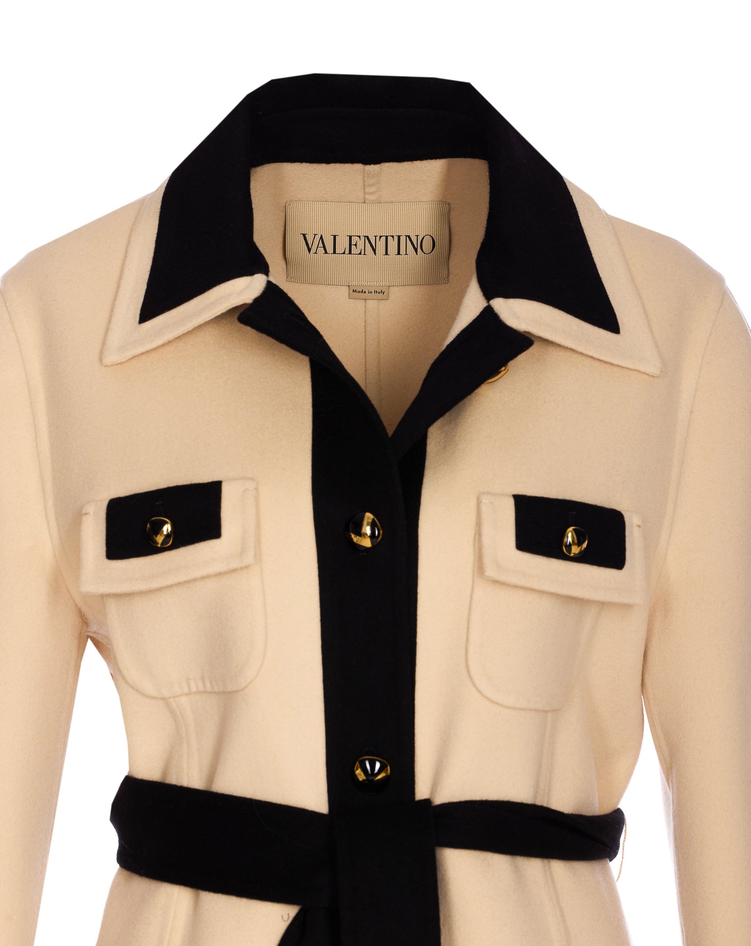 Valentino Garavani Coats Beige Virgin Wool