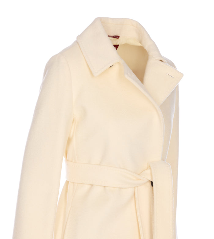 Max Mara Studio Coats White Virgin Wool