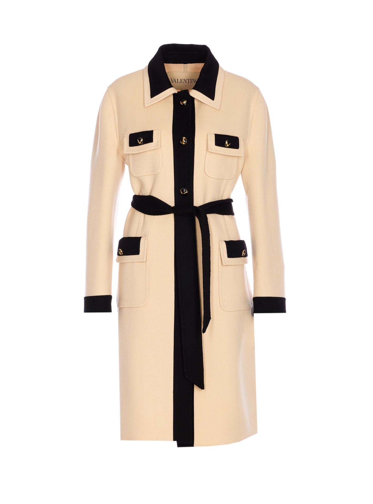 Valentino Garavani Coats Beige Virgin Wool