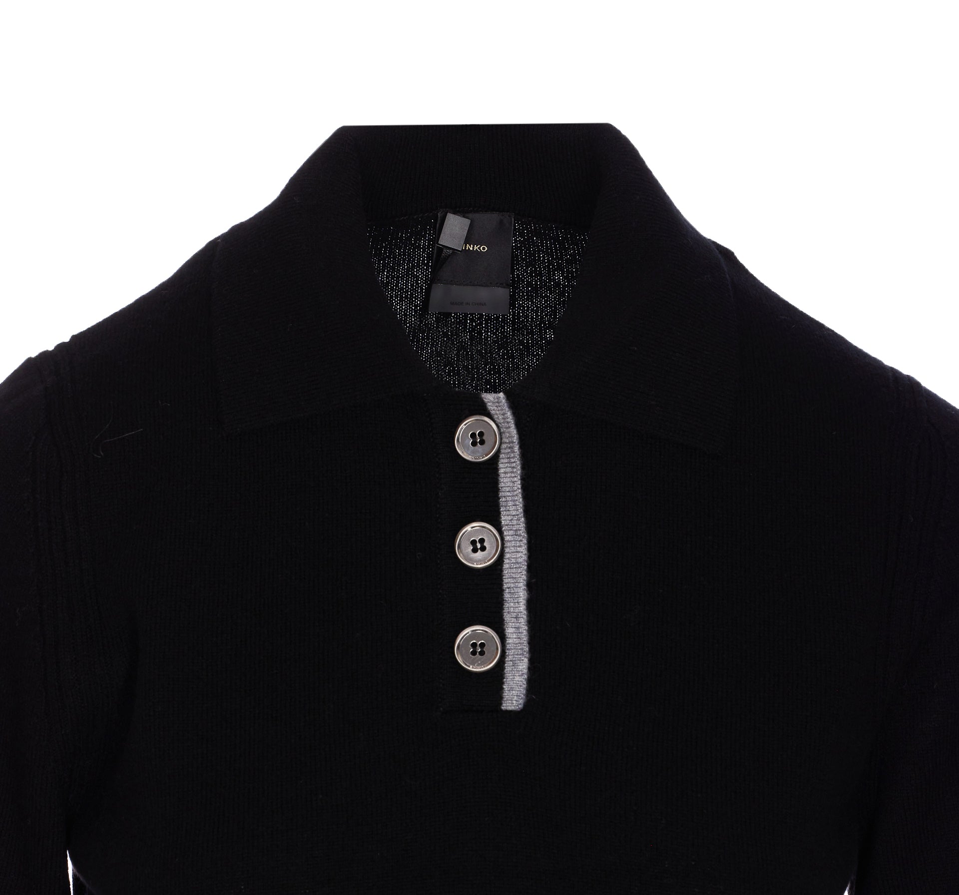 Pinko T-Shirts And Polos Black Wool Cashmere