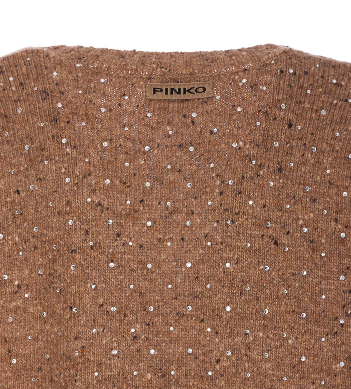 Pinko Sweaters Brown Wool Nylon Viscose