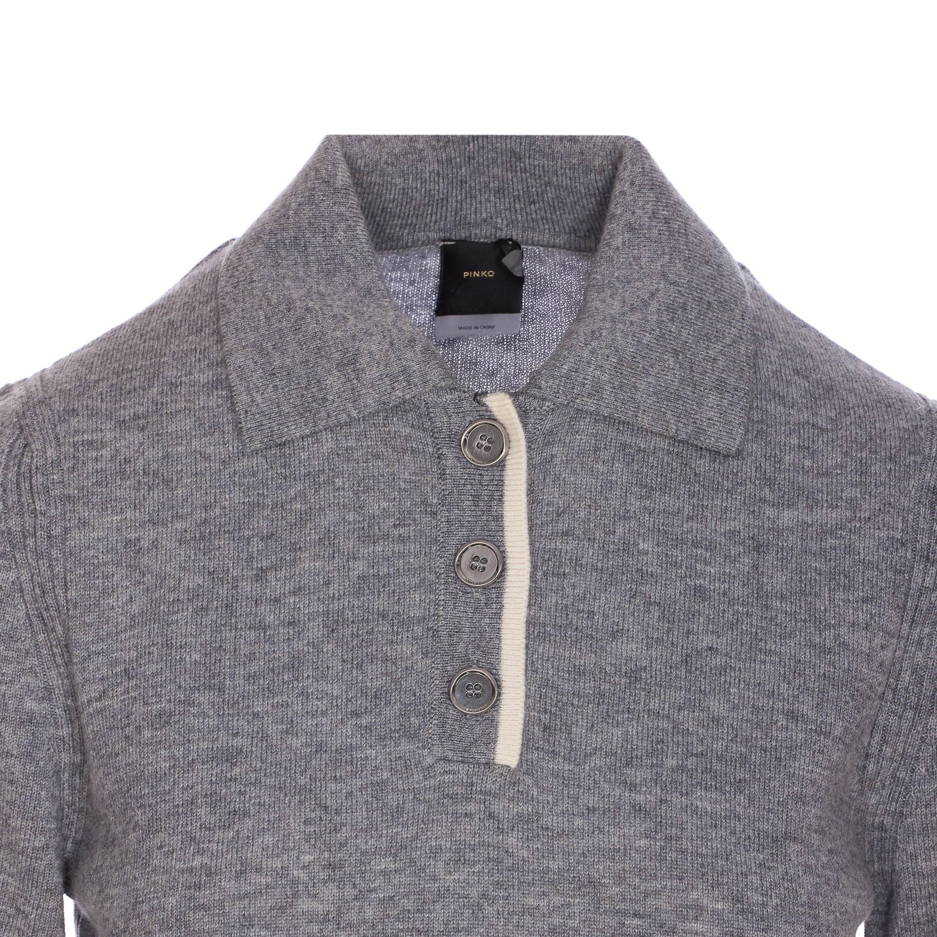 Pinko T-Shirts And Polos Grey Wool Cashmere
