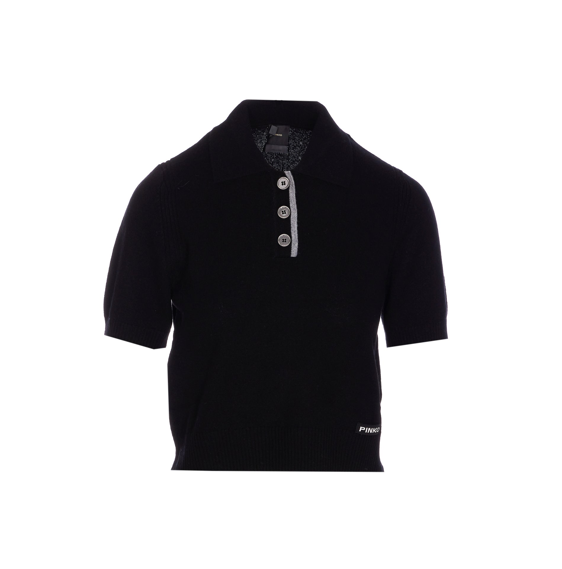 Pinko T-Shirts And Polos Black Wool Cashmere