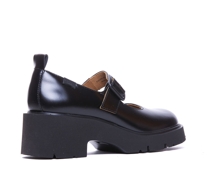 Camper Flat Shoes Black Calf Leather/rubber Sole