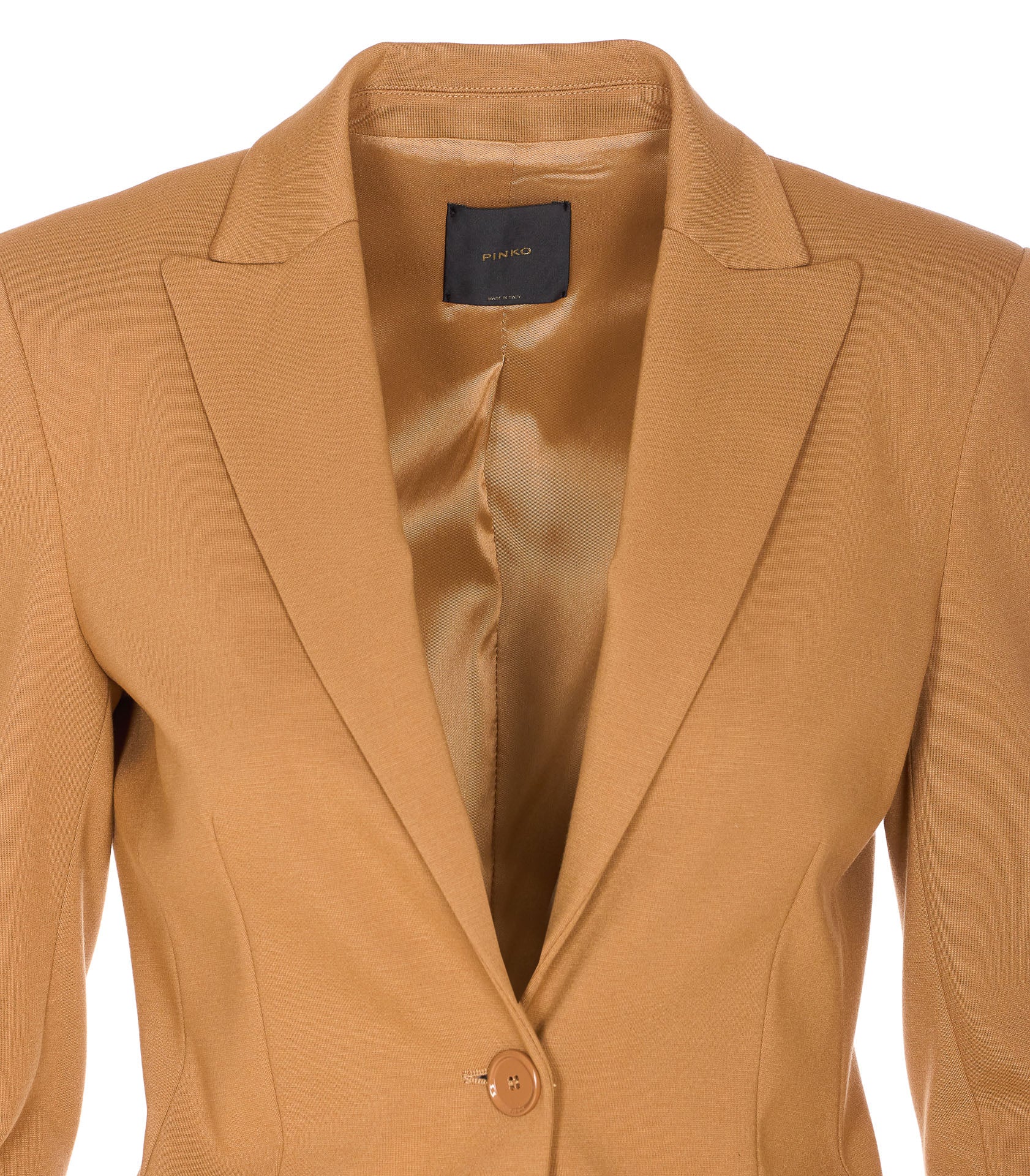 Pinko Jackets Brown Viscose Nylon Elastane
