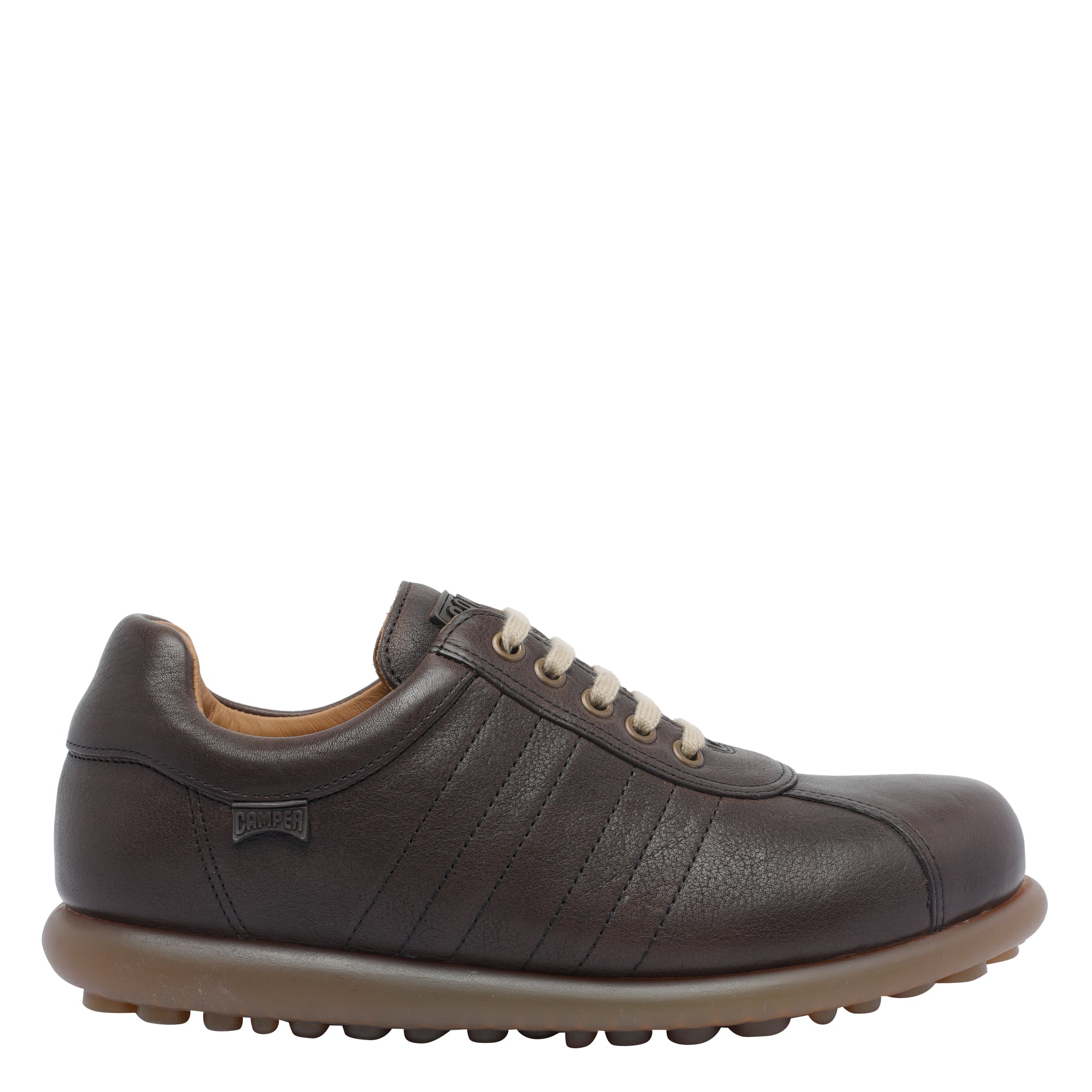 Camper Flat Shoes Brown Calf Leather/rubber Sole